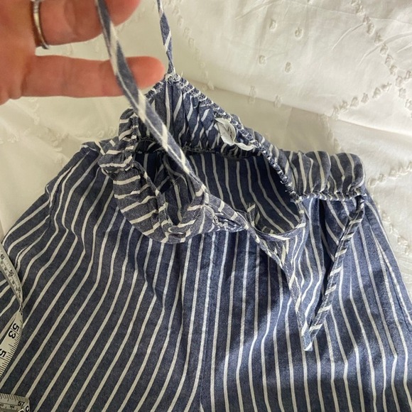 Lavender fields blue white spaghetti strap romper flared legs small - Picture 11 of 12